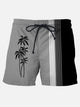 Pantalones cortos de playa de rayas degradadas de secado rápido para hombre, pantalones casuales sin arrugas de talla grande