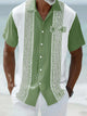 Alohadaddy® Men's Short-Sleeve Shirt – Basic Striped Graphic Print Button-Front Pocket Cardigan Style