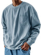 Alohadaddy® Basic Men's Chest Pocket Stretch Long Sleeve T Shirt Big Tall