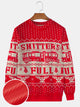 Alohadaddy Christmas Sweater Retro Christmas Movie 3D Digital Print Men's Pullover Sweatshirt Big & Tall