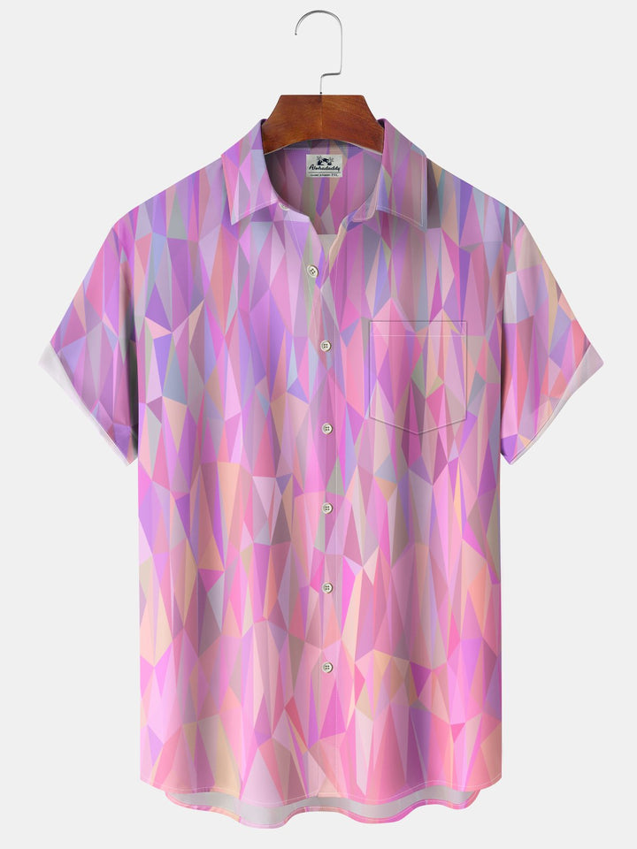 Alohadaddy® Vintage Geometric Ombre Art Print Moisture Wicking Stretch Men&