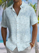 Alohadaddy® Casual Triangle Geometric Art Print Chest Pocket Men's Short Sleeve Shirt Big & Tall