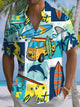 Alohadaddy® Hawaiian Vacation Art Print Moisture Wicking Chest Pocket Mens Short Sleeve Shirt Big & Tall