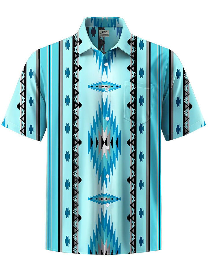 Alohadaddy® Casual Geometric Stripe Art Print Moisture Wicking Men&