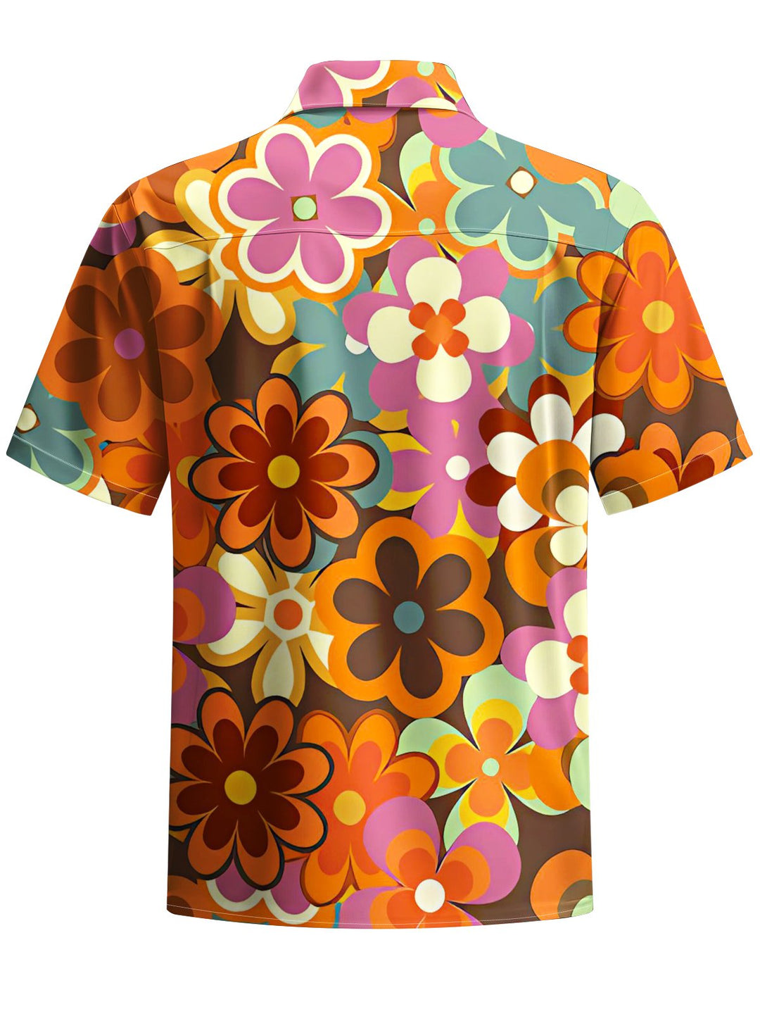 Alohadaddy® Casual Floral Art Print Chest Pocket Men&