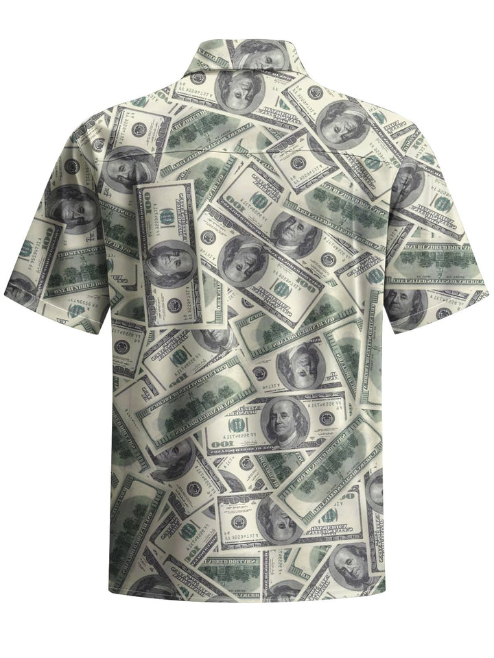 Alohadaddy® Casual Dollar Arrangement Print Art Chest Pocket Men&