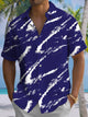 Alohadaddy® Casual Abstract Art Print Chest Pocket Men's Short Sleeve Shirt Big & Tall