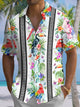 Alohadaddy® Hawaiian Parrot Art Print Chest Pocket Stretch Men's Short Sleeve Shirt Big & Tall