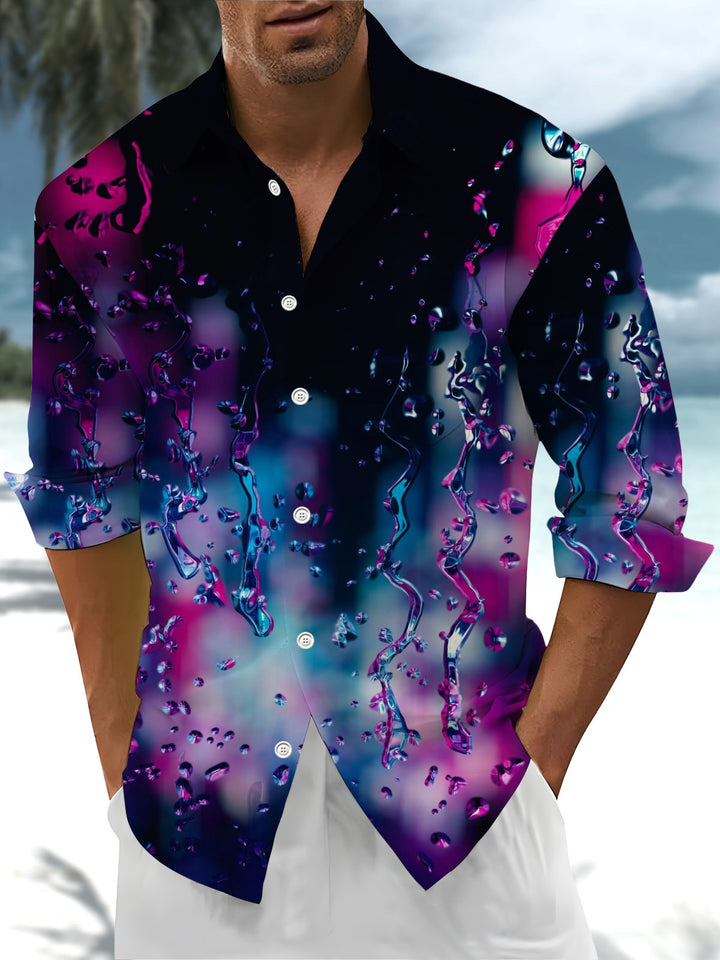 Alohadaddy® Casual Abstract Water Art Print Pocket Men&
