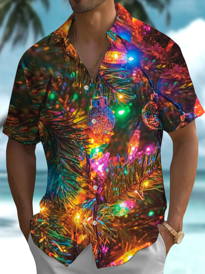 Alohadaddy® Holiday Christmas Tree Print Art Pocket Stretch Men&
