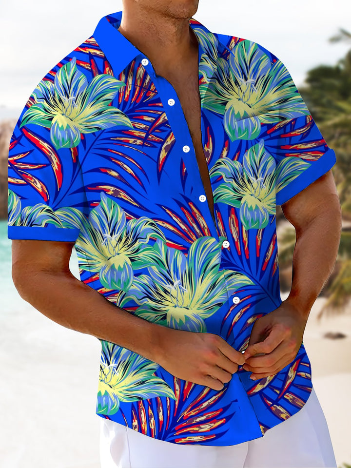 Alohadaddy® Hawaiian Flower Art Print Pocket Stretch Men&