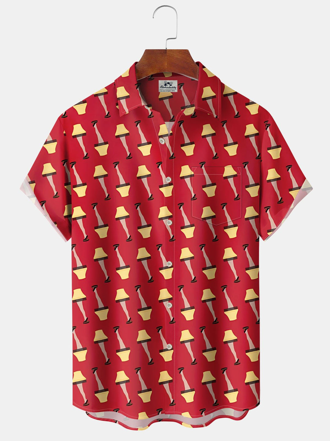 Alohadaddy® Christmas Leg Light Print Pocket Elastic Button Closure Men&