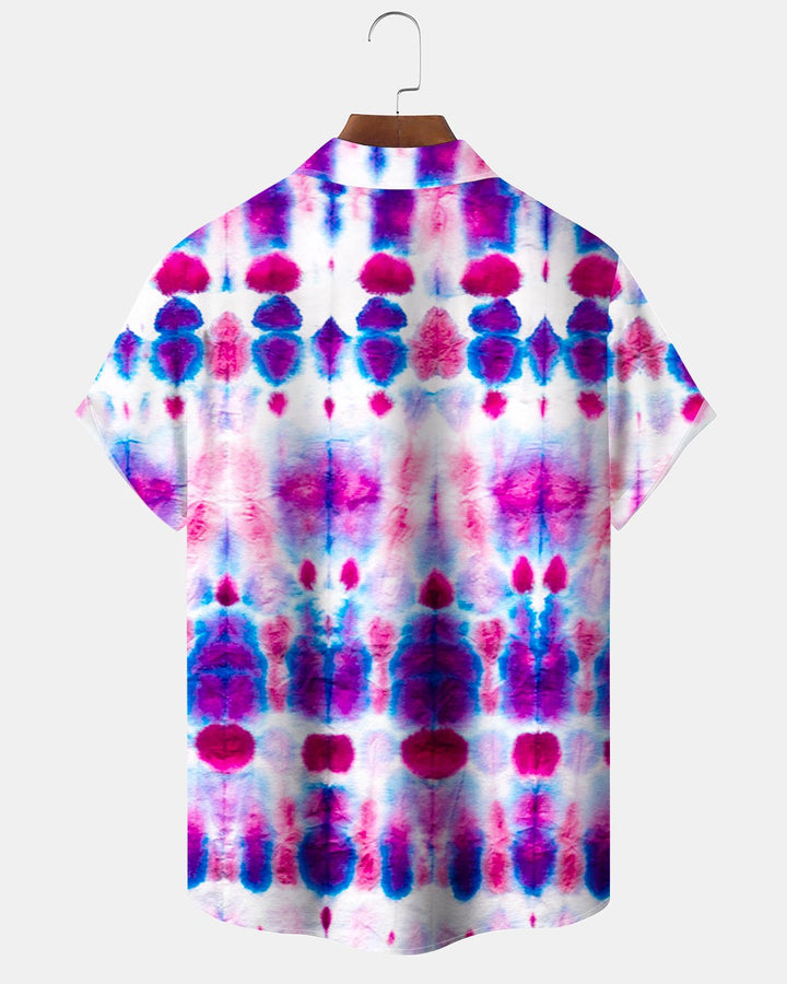 Alohadaddy® Vintage Tie-Dye Abstract Print Pocket Elastic Button Men&