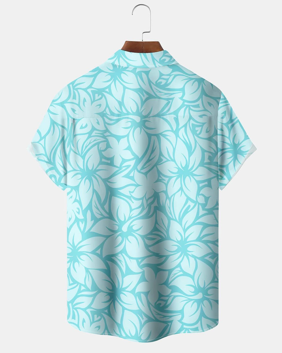 Alohadaddy® Hawaiian Flower Print Pocket Elastic Button Short Sleeve Men&
