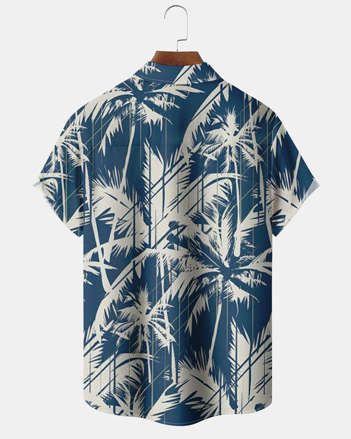 Alohadaddy® Hawaiian Palm Tree Print Art Pockets with Elastic Buttons Men&