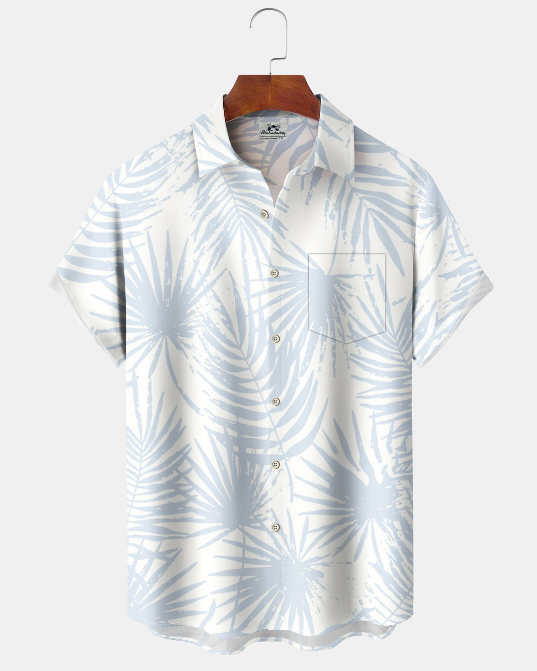 Alohadaddy® Hawaiian Palm Leaf Print Art Button Pocket Men&
