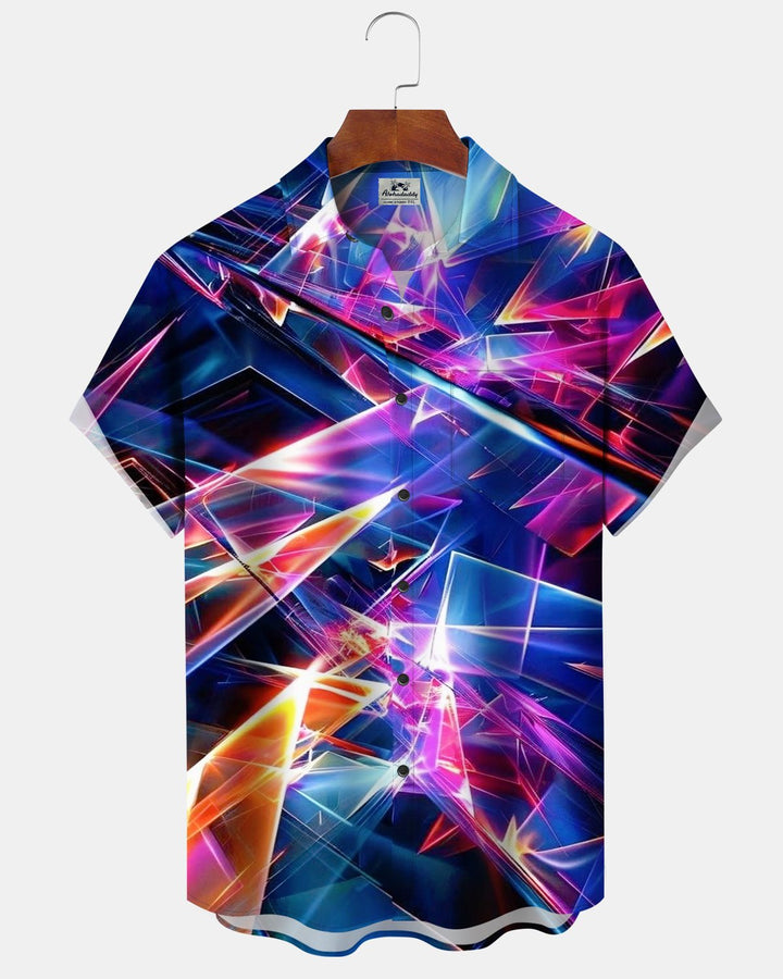 Alohadaddy® Casual Abstract Neon Glass Print Men&