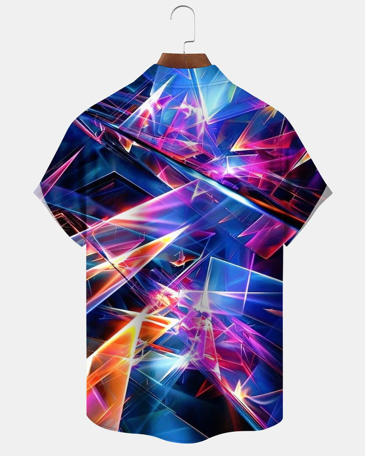 Alohadaddy® Casual Abstract Neon Glass Print Men&