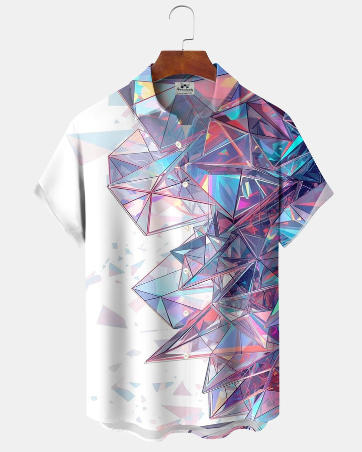 Alohadaddy® Casual Abstract Glass Mirror Shattered Print Men&