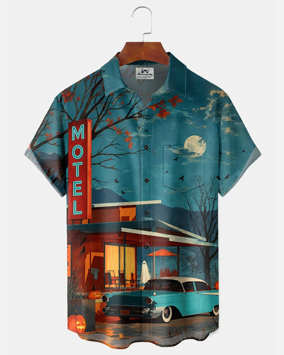 Alohadaddy® Holiday Halloween Ghost Party Motel Print Men&
