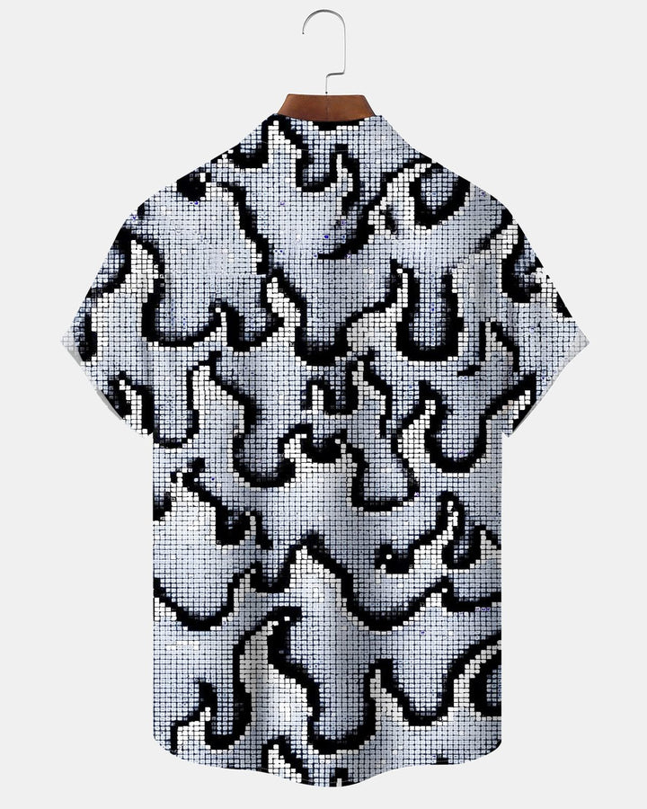 Alohadaddy® Casual Abstract Flame Geometric Print Men&