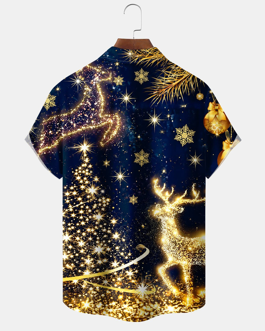 Alohadaddy® Holiday Christmas Fireworks Reindeer Christmas Tree Print Men&