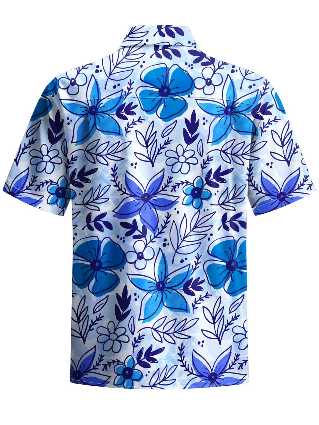Alohadaddy® Hawaiian Flowers Print Chest Pocket Mens Short Sleeve Shirt Big &amp; Tall