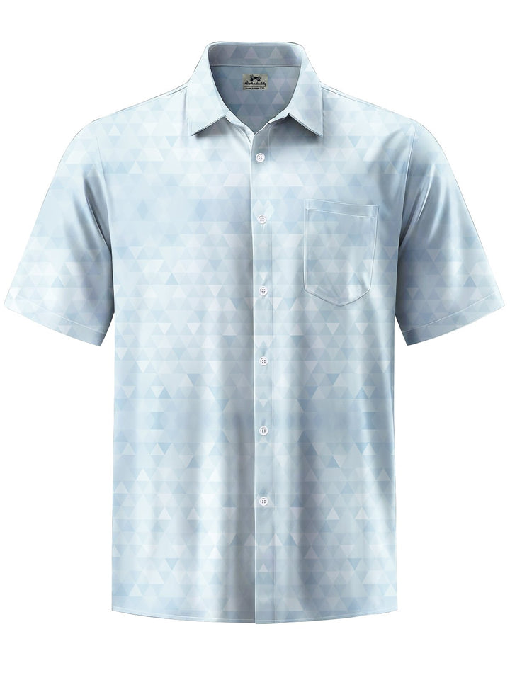 Alohadaddy® Casual Triangle Geometric Art Print Chest Pocket Men&