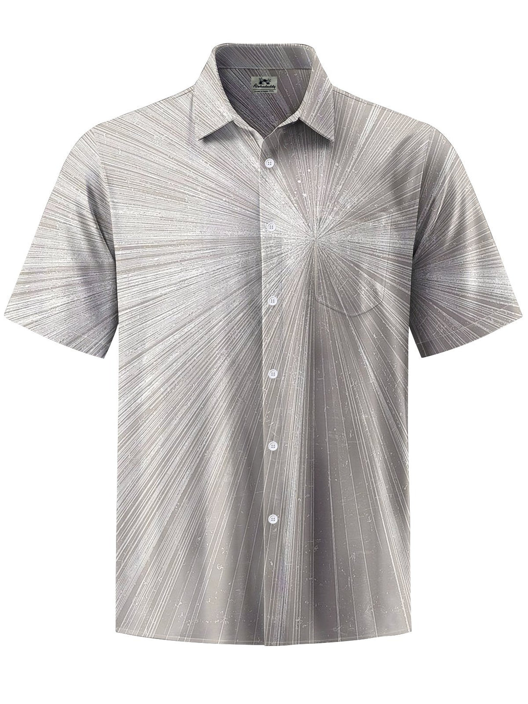 Alohadaddy® Casual Stripe Art Print Chest Pocket Men&