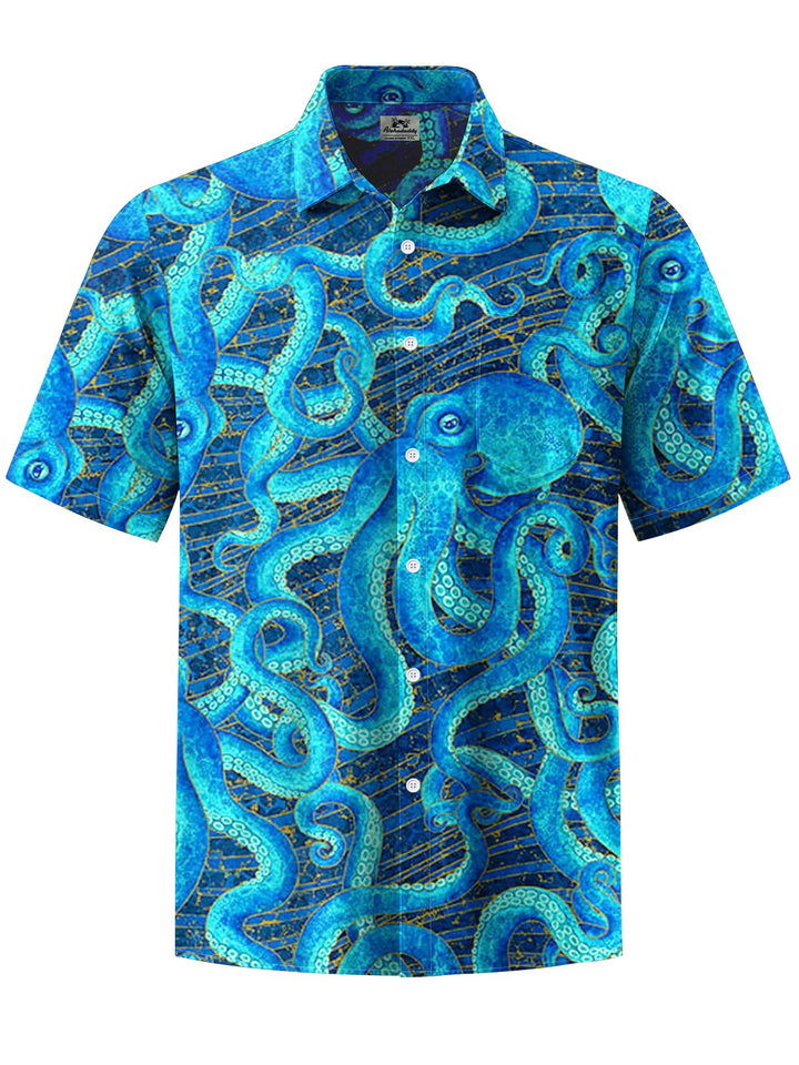 Alohadaddy® Hawaiian Octopus Art Print Moisture Wicking Men&