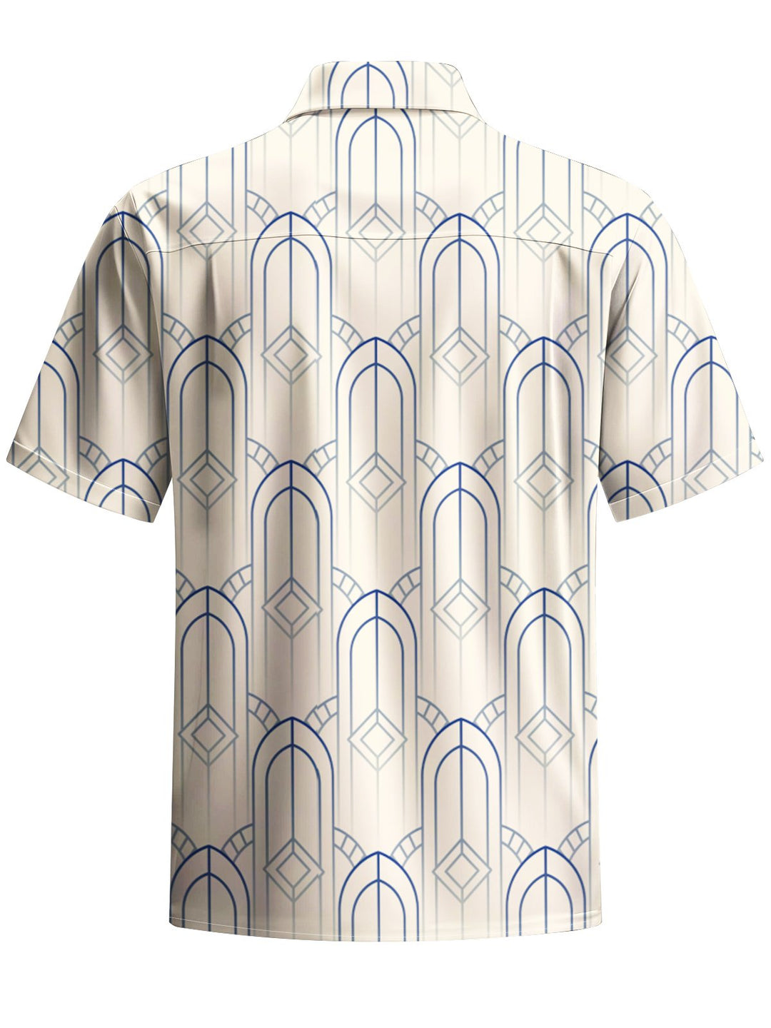 Alohadaddy® Casual Geometric Art Print Chest Pocket Men&