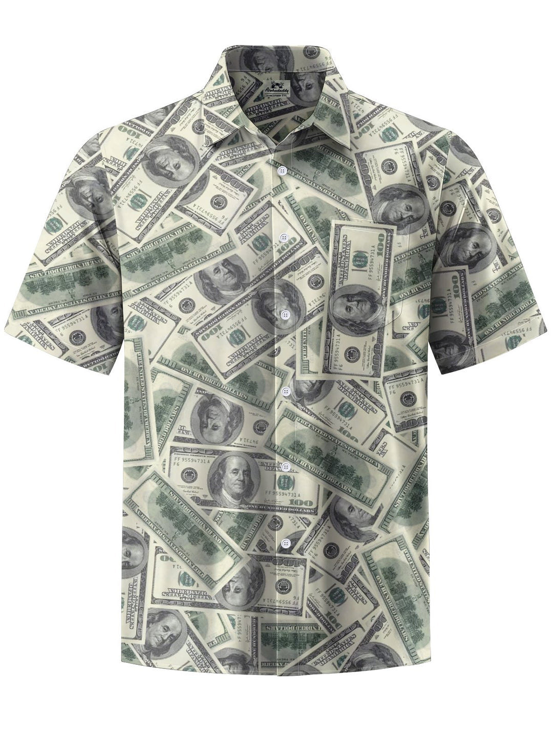 Alohadaddy® Casual Dollar Arrangement Print Art Chest Pocket Men&