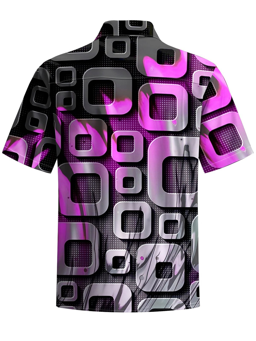 Alohadaddy® Casual Geometric Ombre Art Print Chest Pocket Men&