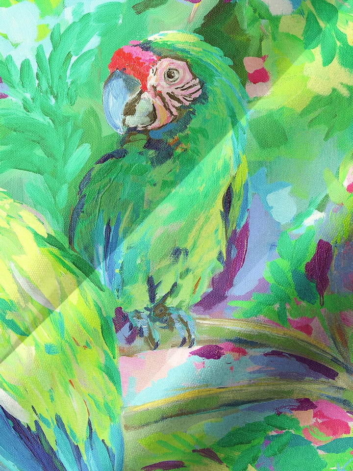 Alohadaddy® Hawaiian Parrot Art Print Chest Pocket Men&