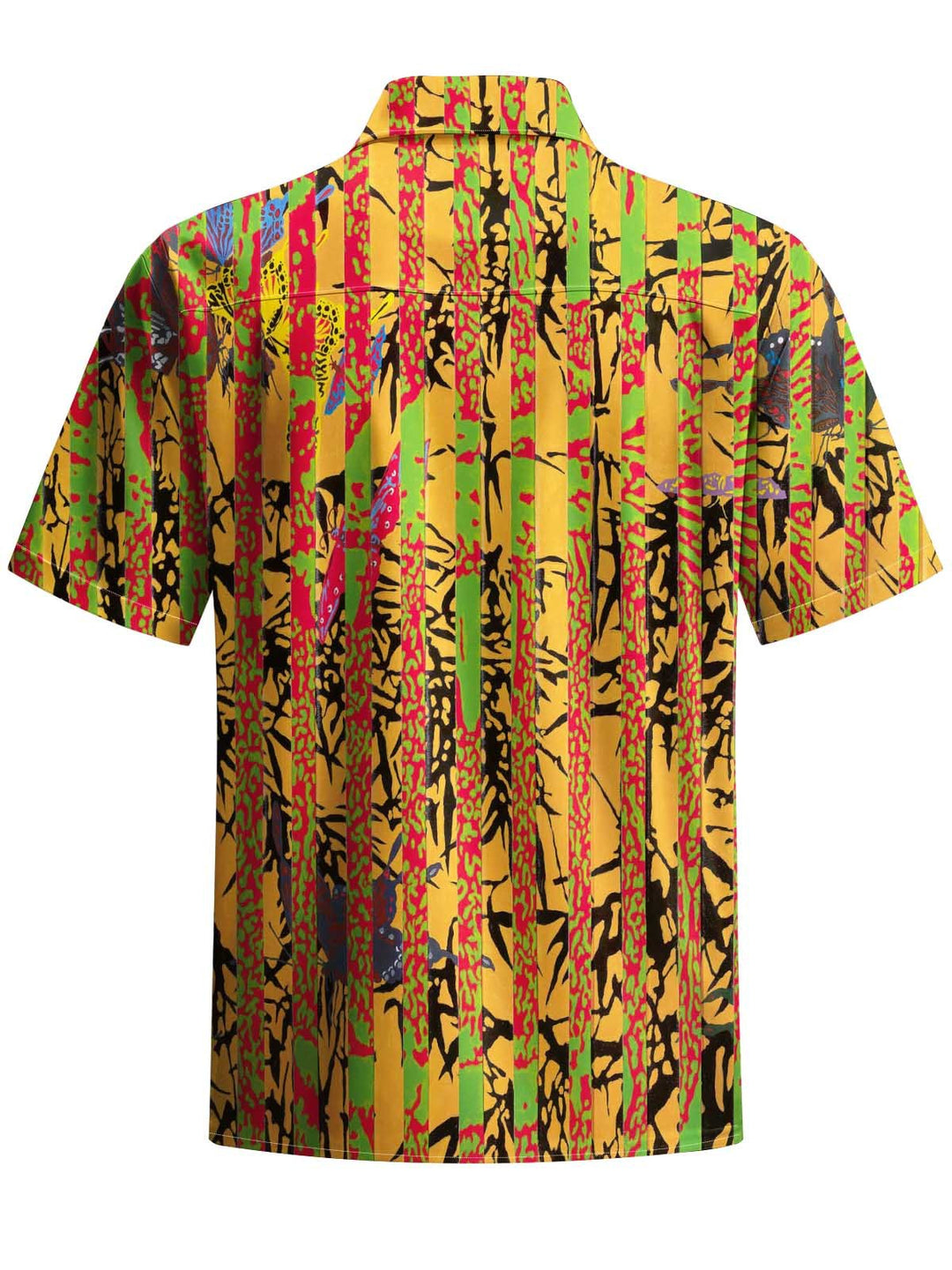 Alohadaddy® Vintage Stripe Bamboo Art Print Chest Pocket Men&