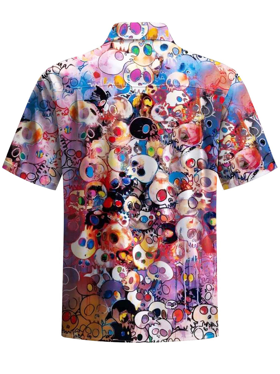 Alohadaddy® Casual Skull Art Print Chest Pocket Men&