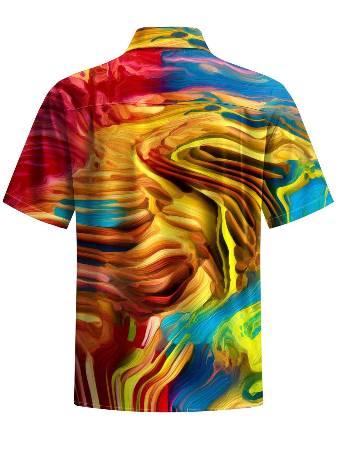 Alohadaddy® Casual Abstract Art Print Chest Pocket Stretch Men&