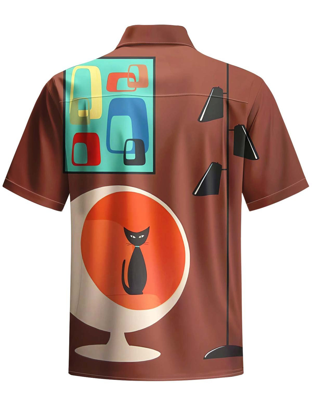 Alohadaddy® Vintage Geometric Cat Print Pocket Stretch Men&