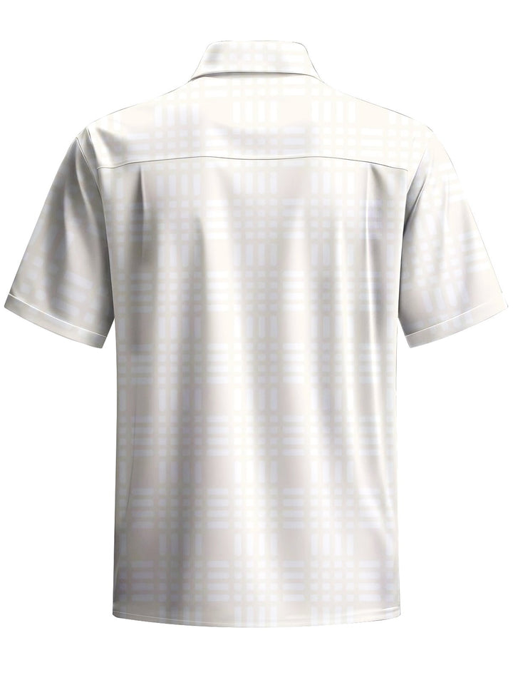 Alohadaddy® Casual Plaid Print Stretch Pocket Button Men&
