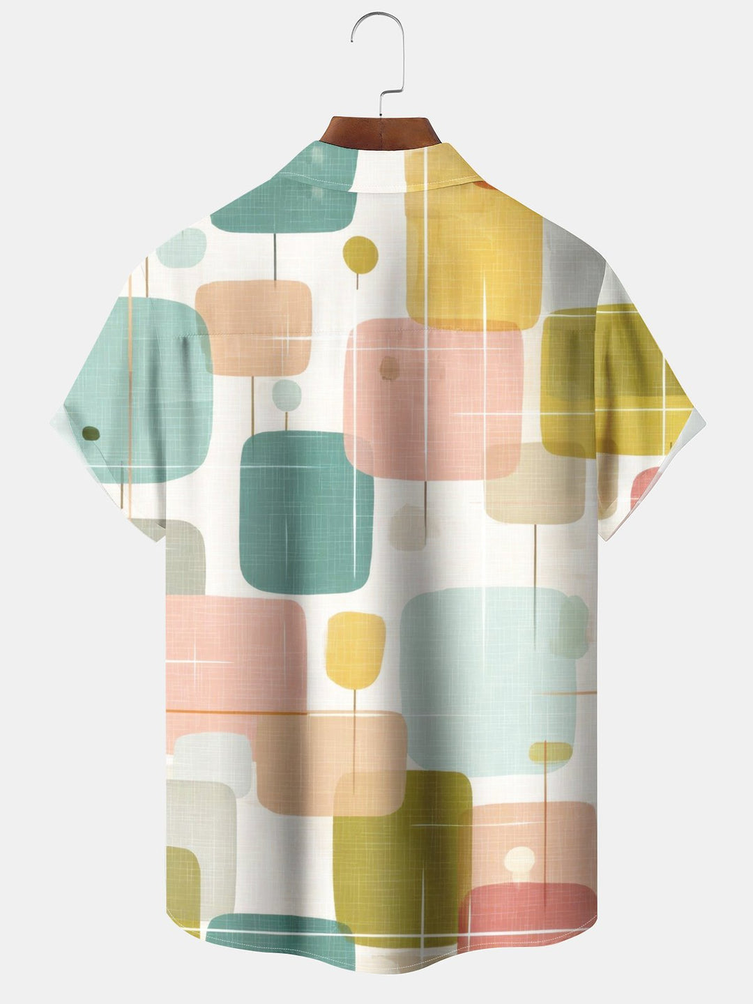 Alohadaddy® Vintage Geometric Print Pocket Stretch Button Men&