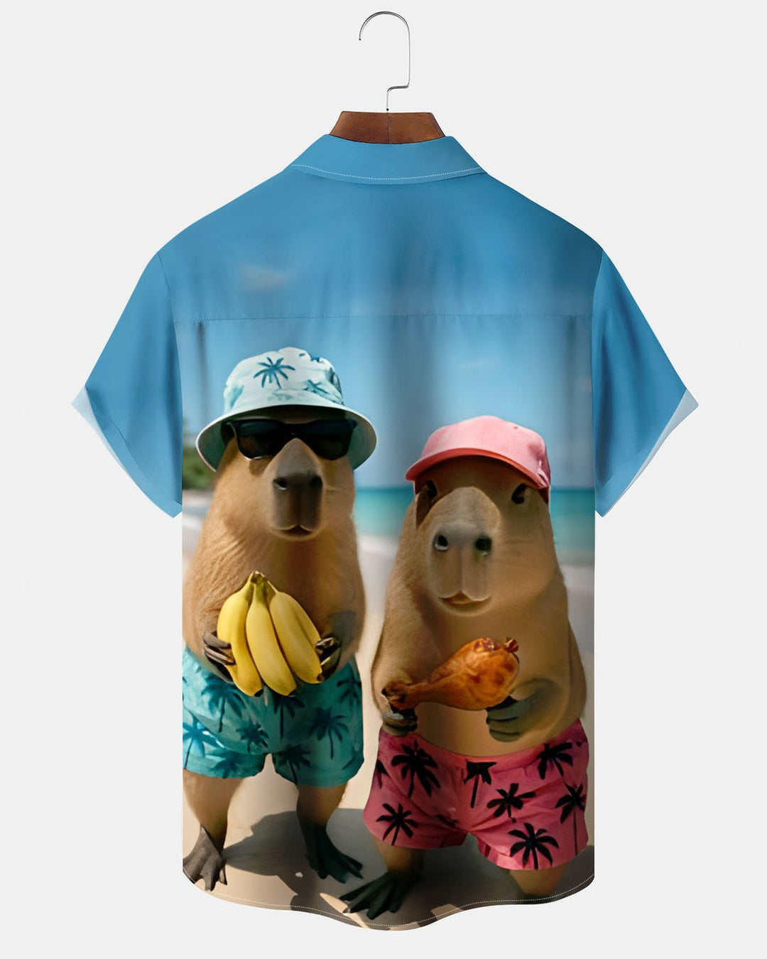 Alohadaddy® Casual Capybara Capybara Animal Print Art, Stretch, Pockets, Buttons, Men&