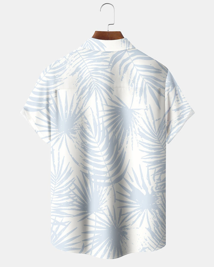 Alohadaddy® Hawaiian Palm Leaf Print Art Button Pocket Men&