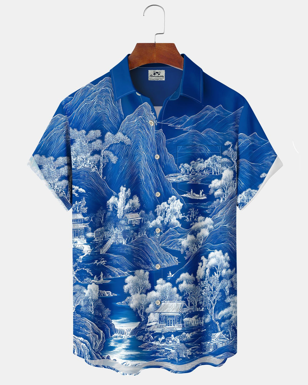 Alohadaddy® Casual Art Print Art Button Pocket Cardigan Men&