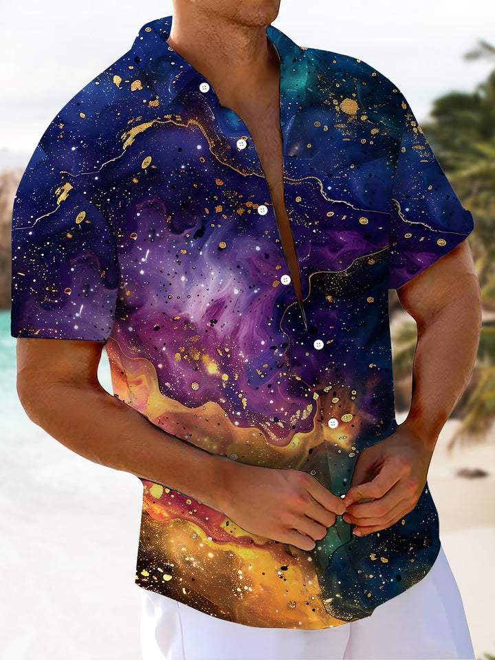Alohadaddy® Vintage Abstract Textured Art Print Pockets Stretch Men&