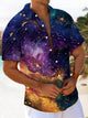 Alohadaddy® Vintage Abstract Textured Art Print Pockets Stretch Men's Short Sleeve Shirt Big & Tall