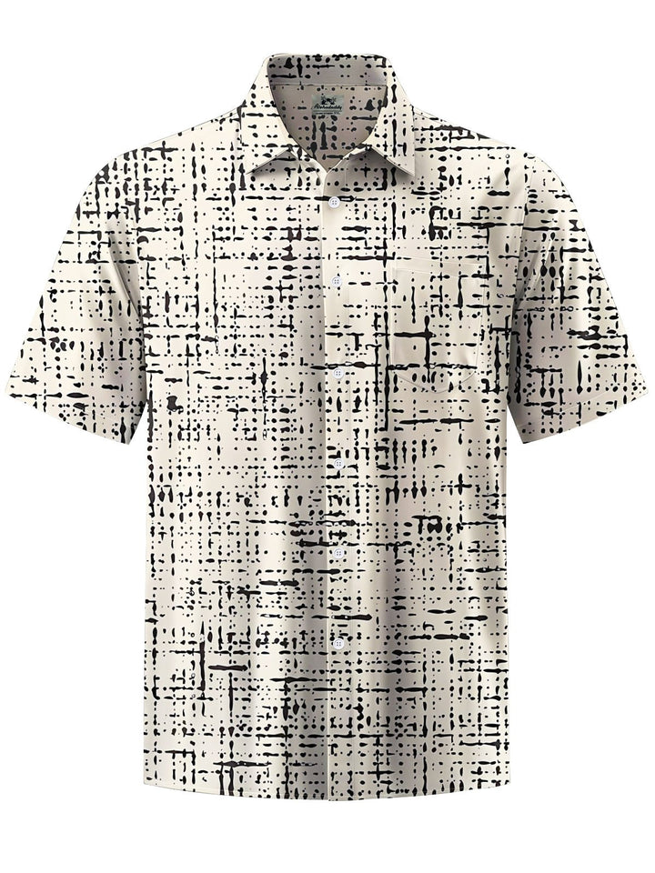 Alohadaddy® Casual Abstract Print Chest Pocket Men&