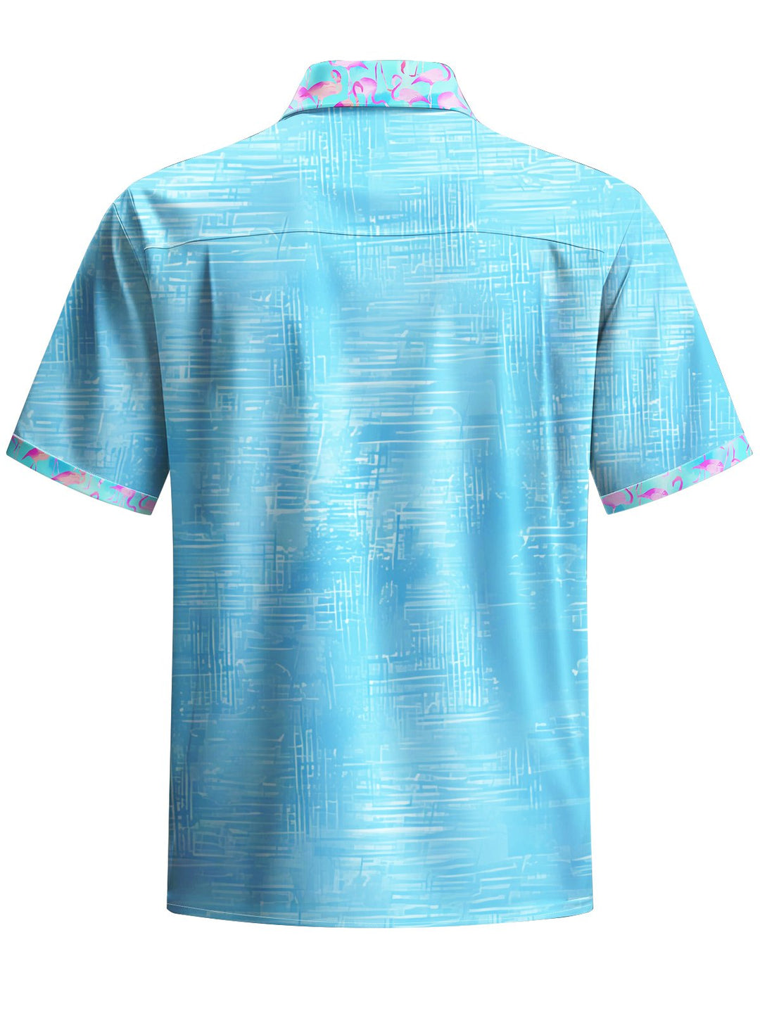 Alohadaddy® Hawaii Flamingo Contrast Color Art Print Chest Pocket Men&