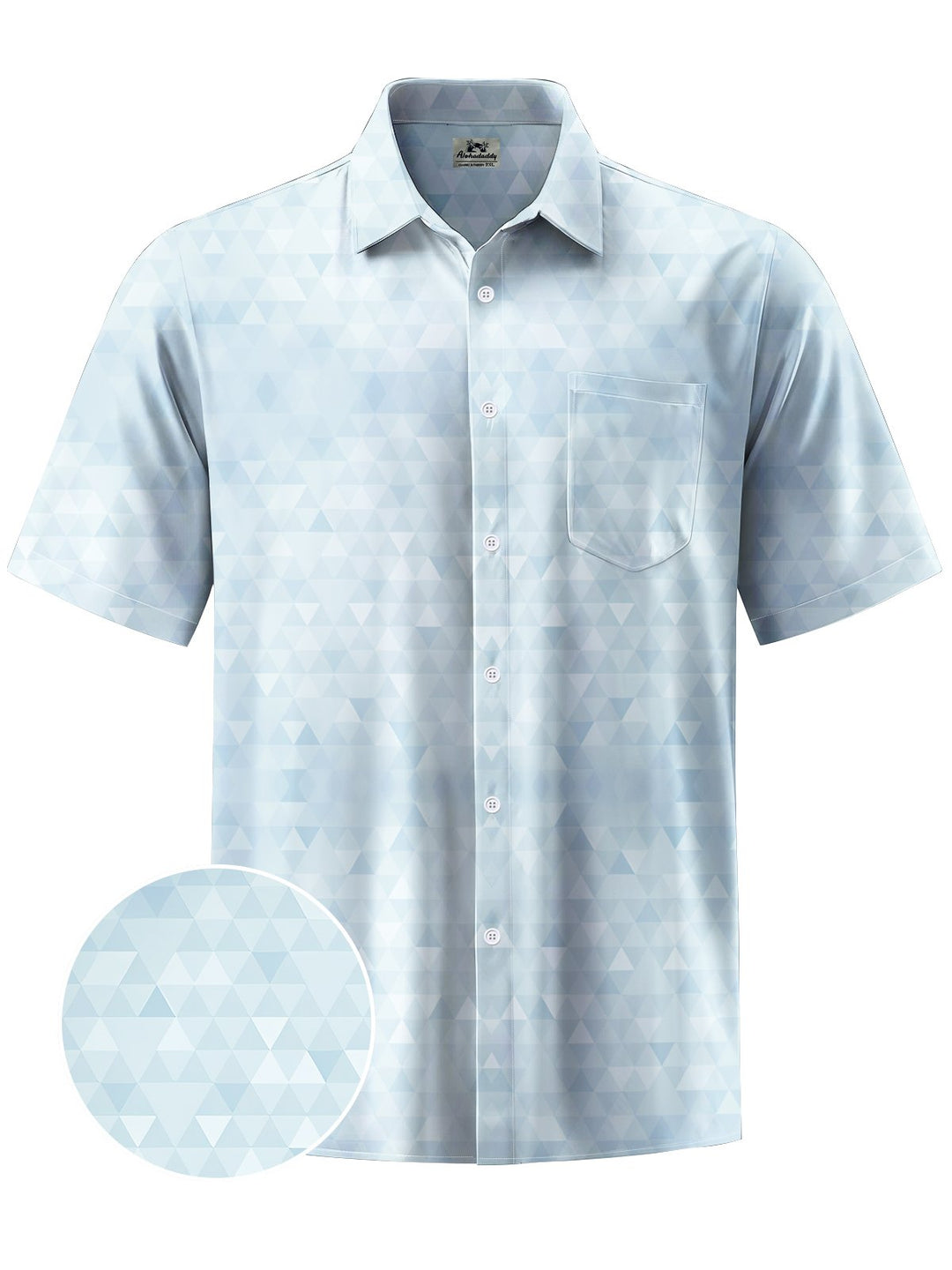 Alohadaddy® Casual Triangle Geometric Art Print Chest Pocket Men&