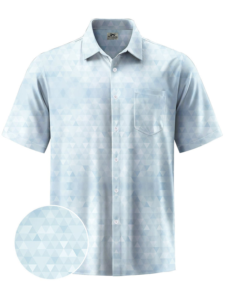 Alohadaddy® Casual Triangle Geometric Art Print Chest Pocket Men&