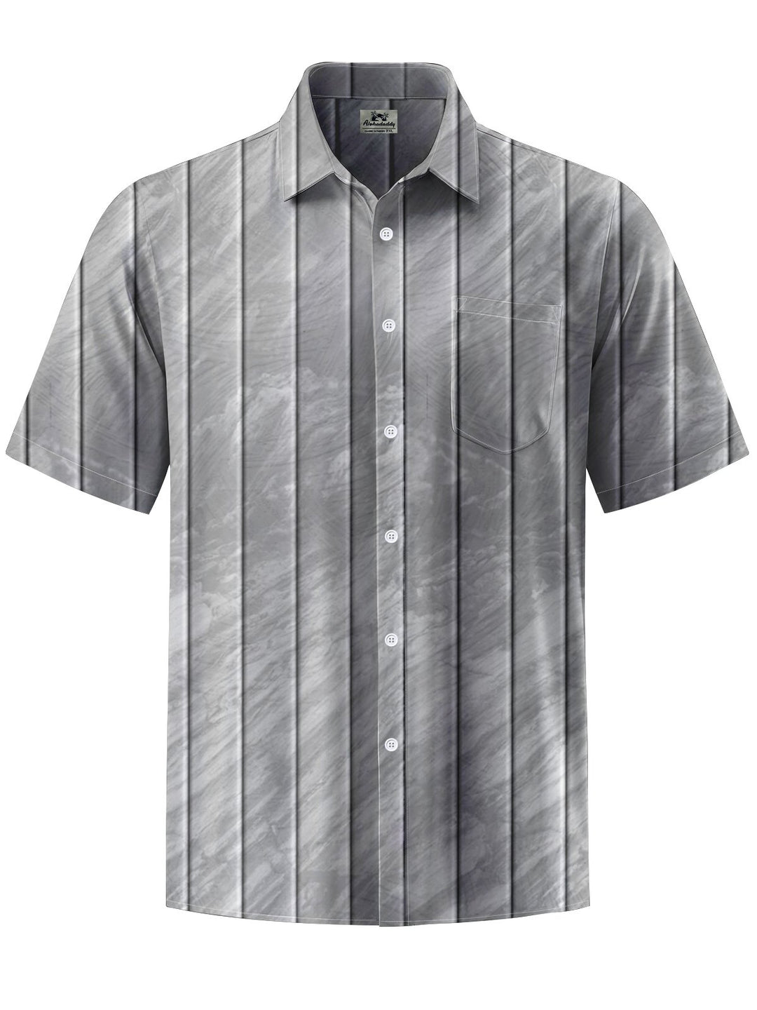 Alohadaddy® Casual Stripes Art Print Chest Pocket Moisture Wicking Men&